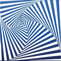 Blue Spiral Square Vortex. An abstract blue swirl of lines creates the effect of spatial movement and depth vector