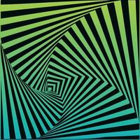 An optical green-black vortex spiral pattern that enchants the eye and creates the effect of infinite depth vector