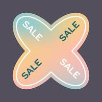 Sale promotion badge in retro style vector