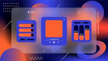 A colorful interface with different colors and shapes vector