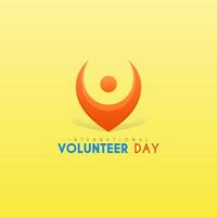 International Day of Volunteer for Economic and Social Development, with a V-shaped icon of a person vector