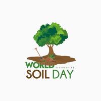 World soil day. Celebrating World Soil Day on 5 December, with illustration of a tree in the middle vector