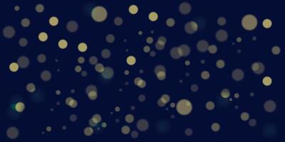 Dark blue background with yellow glow elements, bokeh. vector