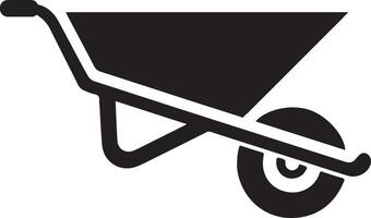 Beautiful Wheelbarrow Silhouette Design for Farm and Garden Themes vector