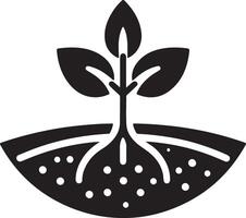 High Quality Seed Sprouting Silhouette Design for Graphics vector