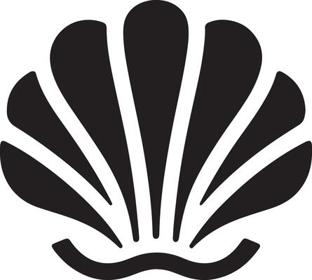 Distinctive Scallop Logo Silhouette Design for Coastal Themed Businesses