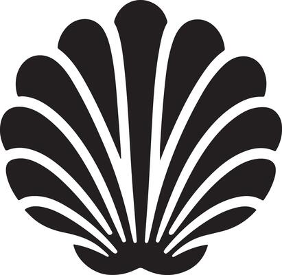Modern Scallop Logo Silhouette Design for Clean Visual Representation