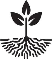 Unique Seed Sprouting Silhouette Design for Nature Themes vector