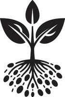 Stunning Seed Sprouting Silhouette Design for Your Projects vector