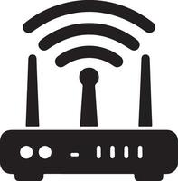 Professional Wifi Router Silhouette Design for Digital Projects vector
