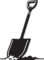 High Quality Shovel Silhouette Design for Creative Projects vector