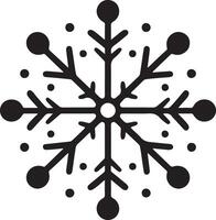 Unique Snowflake Icon Silhouette Design for Holiday Projects vector