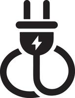Professional Power Plug Silhouette Design for Branding Purposes vector