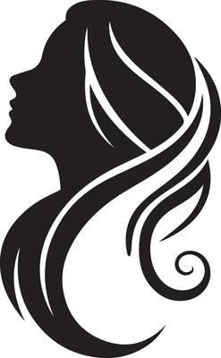 High Quality Women Face Silhouette Design for Digital Art