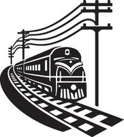 Captivating Train Railway Silhouette Artwork for Your Projects vector