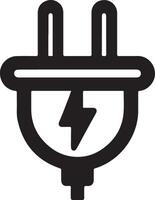 Stylish Power Plug Silhouette Design for Art and Design vector