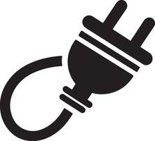 Modern Power Plug Silhouette Design for Graphic Use vector