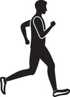 Dynamic Athlete Running Silhouette Design for Creative Projects vector