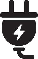 Unique Power Plug Silhouette Design for Commercial Projects vector
