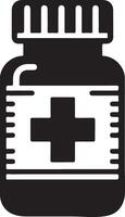 High Resolution Pill Bottle Silhouette Design for Print Use vector