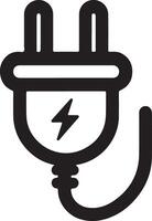 Minimalist Power Plug Silhouette Design for Elegant Layouts vector