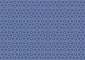 Abstract geometric Islamic motif with peach lines on a blue background. vector