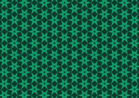 Abstract geometric Islamic motif with dark green lines on a light green canvas. vector