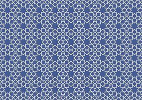 Abstract geometric Islamic motif with peach lines on a blue background. vector