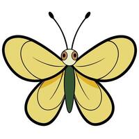 A cartoon butterfly with large eyes and a yellow body vector