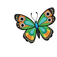 A colorful butterfly with big eyes on a white background vector