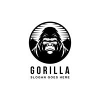 Gorilla logo design. Gorilla logo illustration. Gorilla black and white . vector