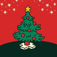 A christmas tree with snowflakes on it vector
