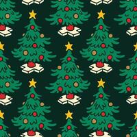 Christmas tree seamless pattern vector