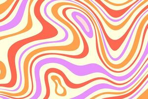 Wave abstract retro pattern. Psychedelic distorted background of colored lines in purple, red and orange. vector