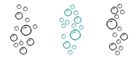 Water bubbles. illustration of soap bubbles with different patterns. Champagne gas balloons in linear style. vector