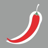 A red chili pepper on a gray background vector