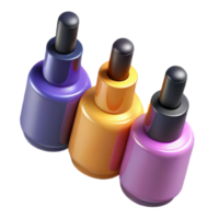 Nail polish bottles isolated on transparent background png