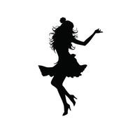 A silhouette of a woman dancing in the air vector