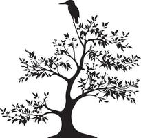 Bird on tree vector