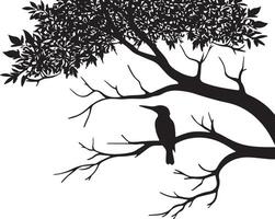 Bird on tree branch vector