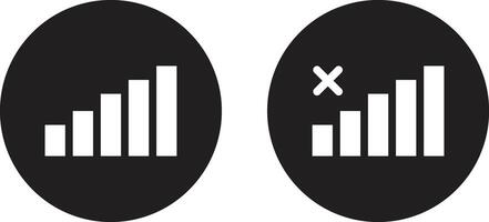 Signal and no signal icons isolated on white background . Good and poor signal icon . illustration vector