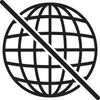 No internet icon . Disconnect icon . No internet connection icon . No network access icon vector