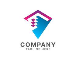 Security shield abstract colorful logo design for tech company. vector