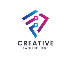 Abstract colorful security tech logo icon design. vector