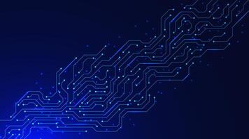 Glowing circuit board technology with glitter effect. Digital data processing, wireless data transmission and computer technology concept vector