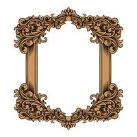 window mirror frame engraved gold vector