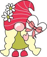 Gnome with heart vector