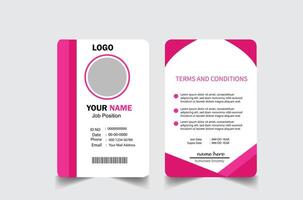 Abstract Smooth Pink Wavy Id Card Design with Blurry Mesh Background Element, Professional Identity Card Template vector