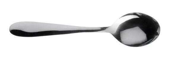 Silver spoon silverware isolated on white background photo