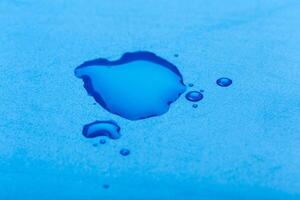 water drop on surface of fresh blue background photo